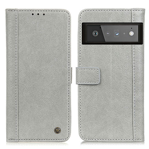 Funda de Cuero Cartera con Soporte Carcasa M10L para Google Pixel 6 Pro 5G Gris