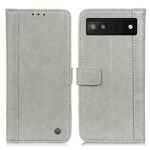 Funda de Cuero Cartera con Soporte Carcasa M10L para Google Pixel 6a 5G Gris