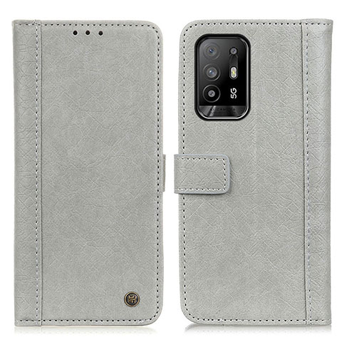 Funda de Cuero Cartera con Soporte Carcasa M10L para Oppo A95 5G Gris