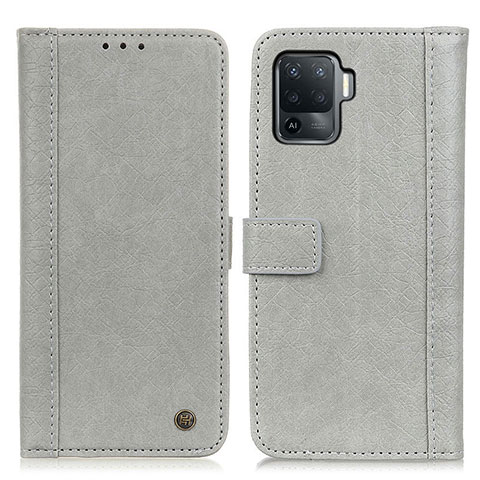 Funda de Cuero Cartera con Soporte Carcasa M10L para Oppo F19 Pro Gris