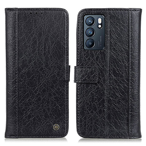 Funda de Cuero Cartera con Soporte Carcasa M10L para Oppo Reno6 5G Negro