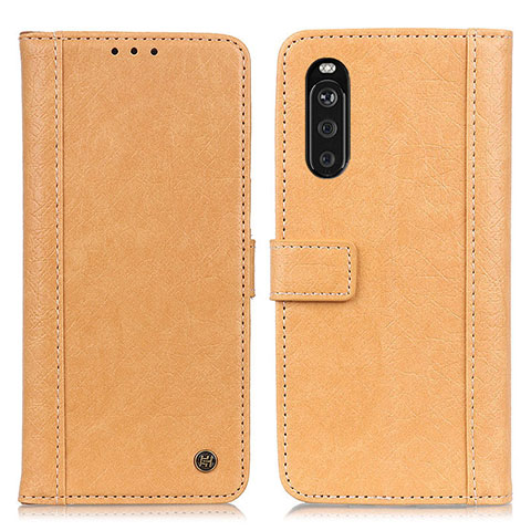 Funda de Cuero Cartera con Soporte Carcasa M10L para Sony Xperia 10 III Caqui