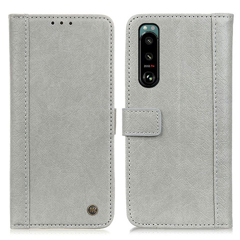 Funda de Cuero Cartera con Soporte Carcasa M10L para Sony Xperia 5 III Gris