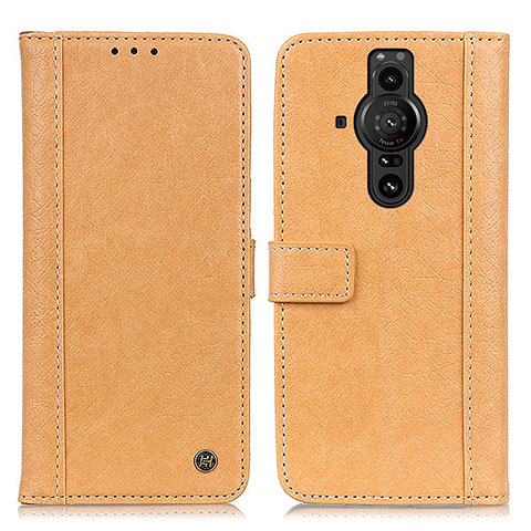 Funda de Cuero Cartera con Soporte Carcasa M10L para Sony Xperia PRO-I Caqui