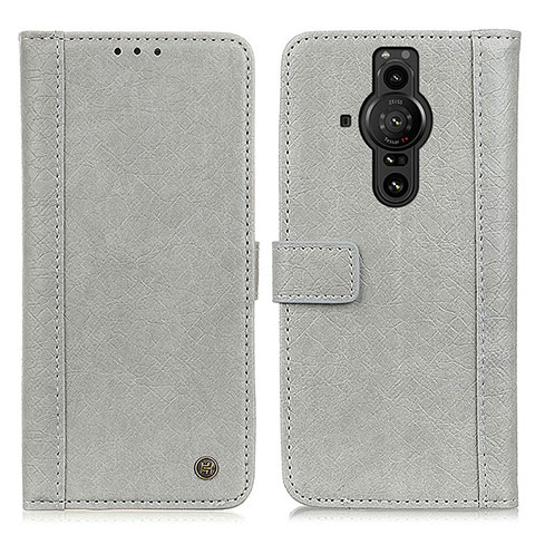 Funda de Cuero Cartera con Soporte Carcasa M10L para Sony Xperia PRO-I Gris