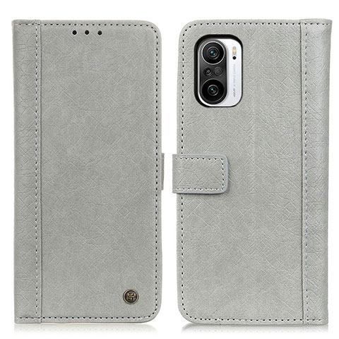 Funda de Cuero Cartera con Soporte Carcasa M10L para Xiaomi Redmi K40 5G Gris