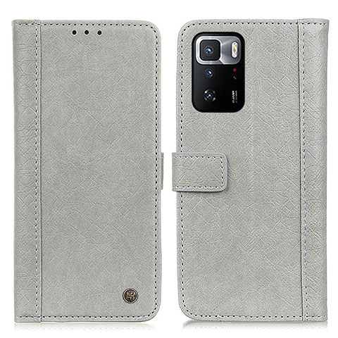 Funda de Cuero Cartera con Soporte Carcasa M10L para Xiaomi Redmi Note 10 Pro 5G Gris