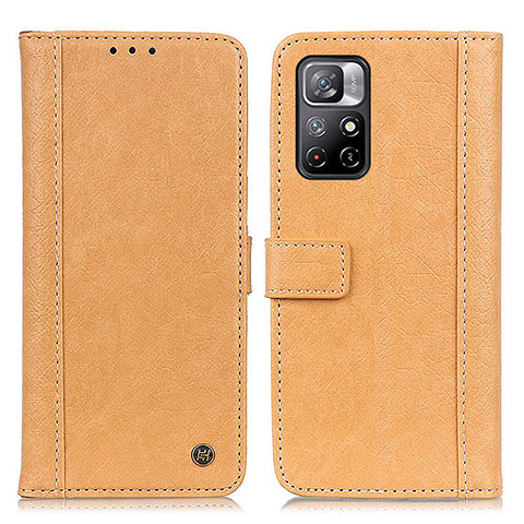 Funda de Cuero Cartera con Soporte Carcasa M10L para Xiaomi Redmi Note 11 5G Caqui