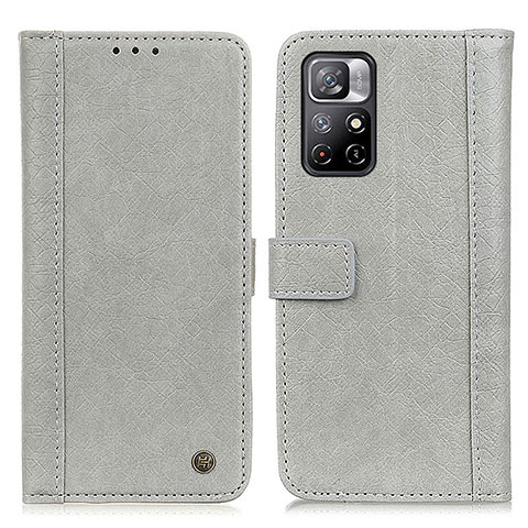 Funda de Cuero Cartera con Soporte Carcasa M10L para Xiaomi Redmi Note 11 5G Gris