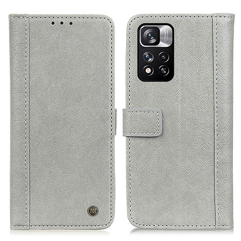 Funda de Cuero Cartera con Soporte Carcasa M10L para Xiaomi Redmi Note 11 Pro+ Plus 5G Gris