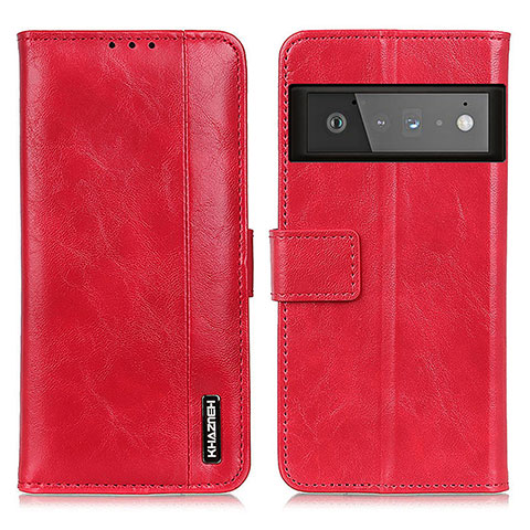 Funda de Cuero Cartera con Soporte Carcasa M11L para Google Pixel 6 Pro 5G Rojo