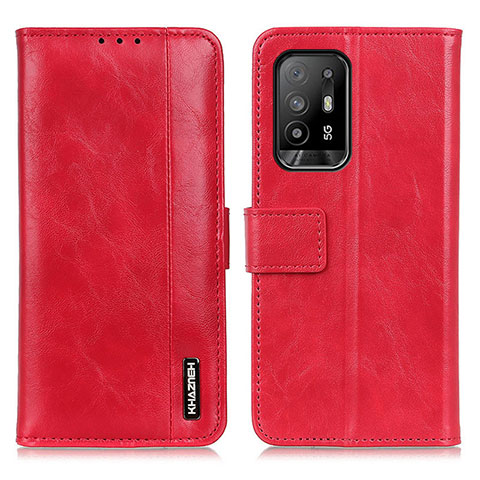 Funda de Cuero Cartera con Soporte Carcasa M11L para Oppo A94 5G Rojo