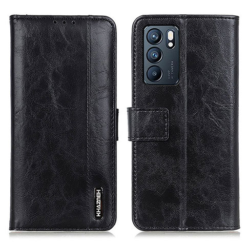 Funda de Cuero Cartera con Soporte Carcasa M11L para Oppo Reno6 5G Negro