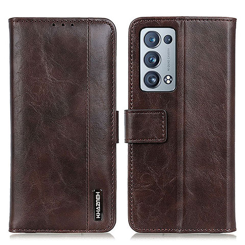 Funda de Cuero Cartera con Soporte Carcasa M11L para Oppo Reno6 Pro 5G Marron