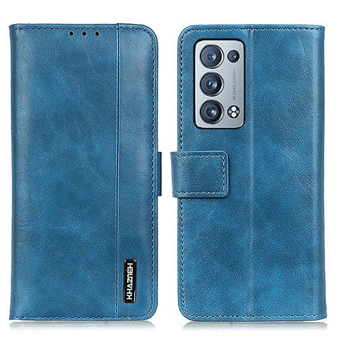 Funda de Cuero Cartera con Soporte Carcasa M11L para Oppo Reno6 Pro+ Plus 5G Azul