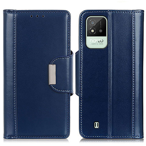 Funda de Cuero Cartera con Soporte Carcasa M11L para Realme C20A Azul