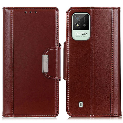 Funda de Cuero Cartera con Soporte Carcasa M11L para Realme C20A Marron