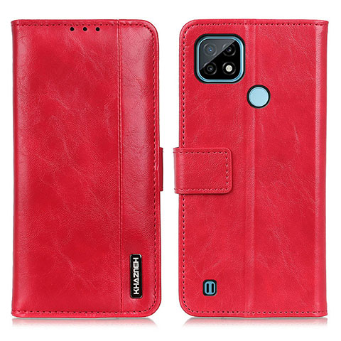 Funda de Cuero Cartera con Soporte Carcasa M11L para Realme C21 Rojo