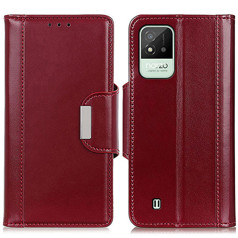 Funda de Cuero Cartera con Soporte Carcasa M11L para Realme Narzo 50i Rojo