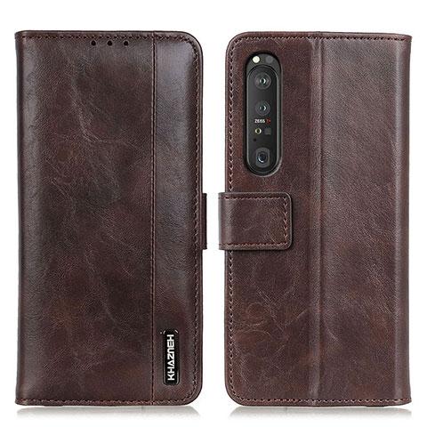 Funda de Cuero Cartera con Soporte Carcasa M11L para Sony Xperia 1 III Marron