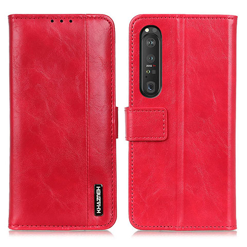 Funda de Cuero Cartera con Soporte Carcasa M11L para Sony Xperia 1 III Rojo