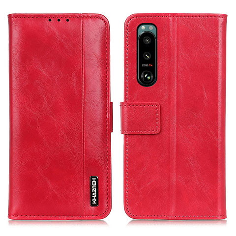 Funda de Cuero Cartera con Soporte Carcasa M11L para Sony Xperia 5 III SO-53B Rojo