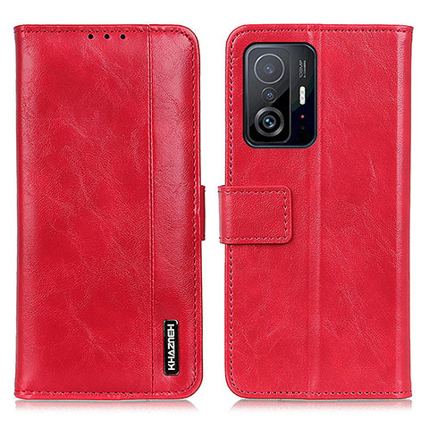 Funda de Cuero Cartera con Soporte Carcasa M11L para Xiaomi Mi 11T 5G Rojo