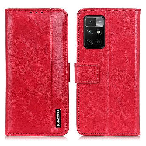 Funda de Cuero Cartera con Soporte Carcasa M11L para Xiaomi Redmi 10 4G Rojo