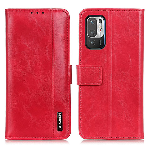 Funda de Cuero Cartera con Soporte Carcasa M11L para Xiaomi Redmi Note 10 5G Rojo