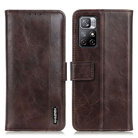 Funda de Cuero Cartera con Soporte Carcasa M11L para Xiaomi Redmi Note 11 5G Marron