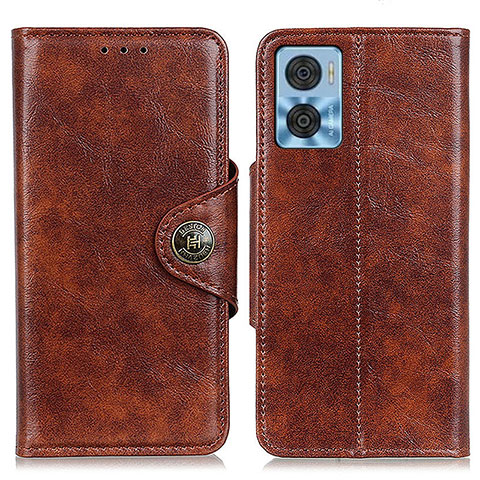 Funda de Cuero Cartera con Soporte Carcasa M12L para Motorola Moto E22 Marron