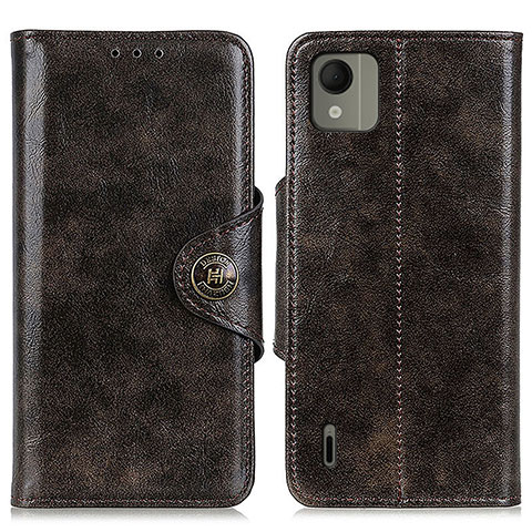 Funda de Cuero Cartera con Soporte Carcasa M12L para Nokia C110 Bronze