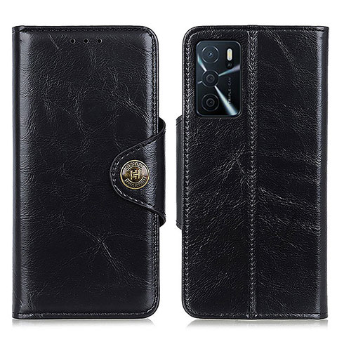 Funda de Cuero Cartera con Soporte Carcasa M12L para Oppo A16 Negro