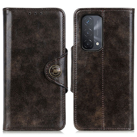 Funda de Cuero Cartera con Soporte Carcasa M12L para Oppo A54 5G Bronze