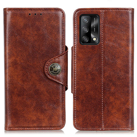 Funda de Cuero Cartera con Soporte Carcasa M12L para Oppo A74 4G Bronze