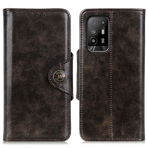 Funda de Cuero Cartera con Soporte Carcasa M12L para Oppo A95 5G Marron