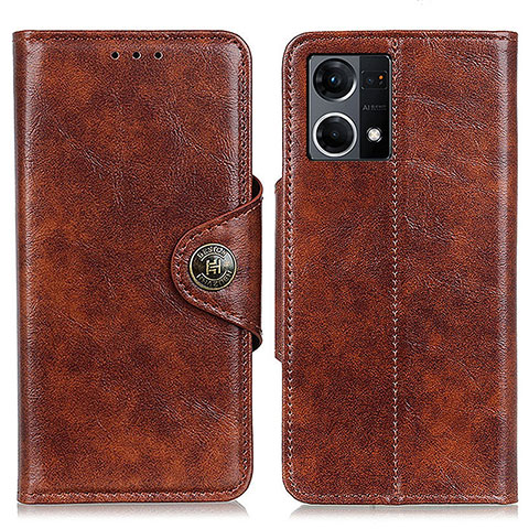 Funda de Cuero Cartera con Soporte Carcasa M12L para Oppo F21 Pro 4G Marron