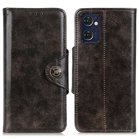 Funda de Cuero Cartera con Soporte Carcasa M12L para Oppo Find X5 Lite 5G Bronze