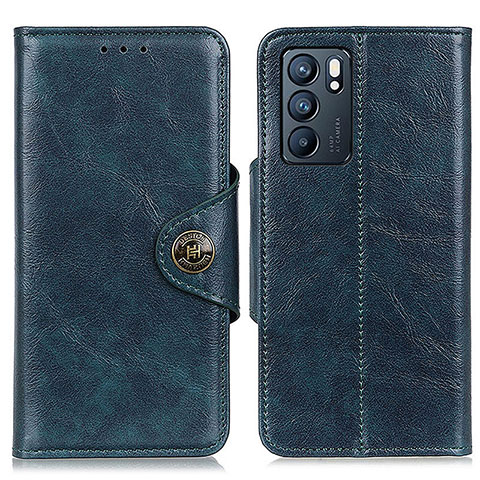 Funda de Cuero Cartera con Soporte Carcasa M12L para Oppo Reno6 5G Azul