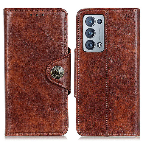 Funda de Cuero Cartera con Soporte Carcasa M12L para Oppo Reno6 Pro 5G Marron