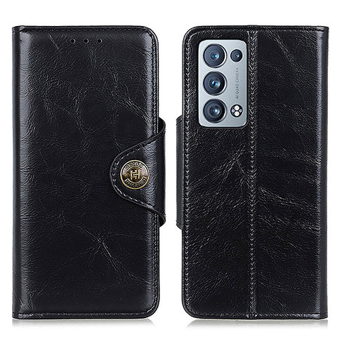 Funda de Cuero Cartera con Soporte Carcasa M12L para Oppo Reno6 Pro 5G Negro