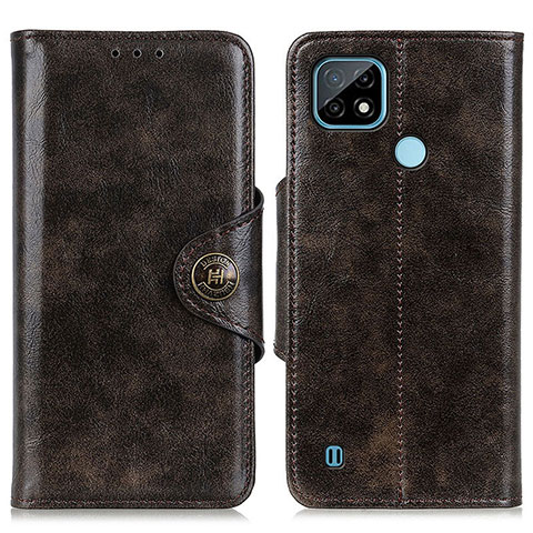 Funda de Cuero Cartera con Soporte Carcasa M12L para Realme C21 Bronze