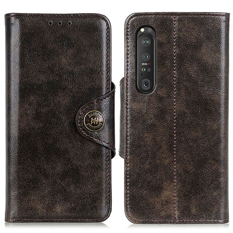 Funda de Cuero Cartera con Soporte Carcasa M12L para Sony Xperia 1 III Bronze