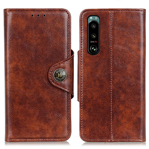 Funda de Cuero Cartera con Soporte Carcasa M12L para Sony Xperia 5 III Marron