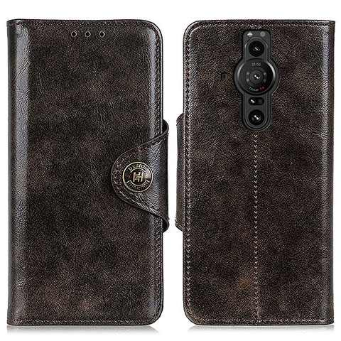 Funda de Cuero Cartera con Soporte Carcasa M12L para Sony Xperia PRO-I Bronze