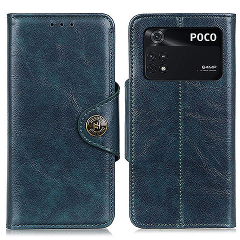 Funda de Cuero Cartera con Soporte Carcasa M12L para Xiaomi Poco M4 Pro 4G Azul