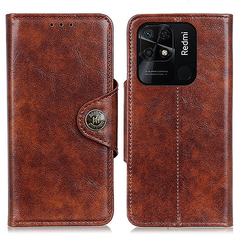 Funda de Cuero Cartera con Soporte Carcasa M12L para Xiaomi Redmi 10 India Marron