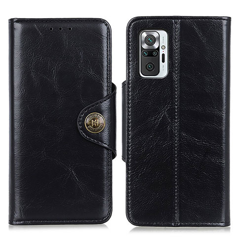 Funda de Cuero Cartera con Soporte Carcasa M12L para Xiaomi Redmi Note 10 Pro 4G Negro