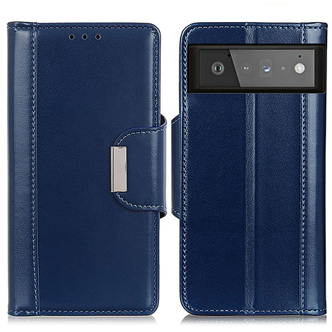 Funda de Cuero Cartera con Soporte Carcasa M13L para Google Pixel 6 5G Azul