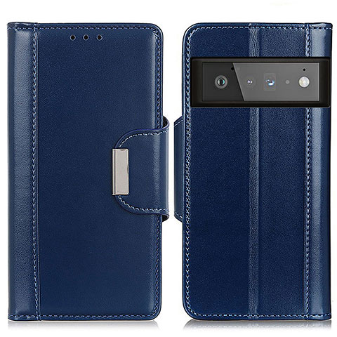 Funda de Cuero Cartera con Soporte Carcasa M13L para Google Pixel 6 Pro 5G Azul